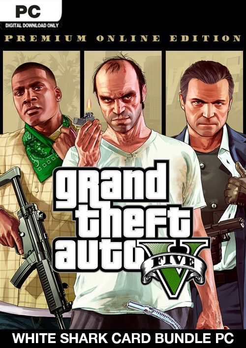 Compare Grand Theft Auto V: Premium Online Edition & White Shark Card Bundle PC CD Key Code Prices & Buy 1